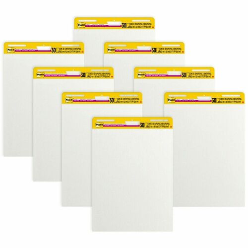 3M  EaselPads,SelfStick,Unruled,Vertic,25"x30",30Sh/Pad,8/CT,WE