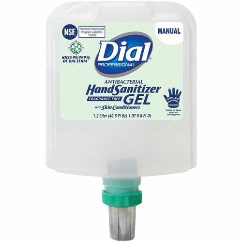 Dial Corporation  Hand Sanitizer,Gel,Antibacterial,Refill,1.2 Liter,CL
