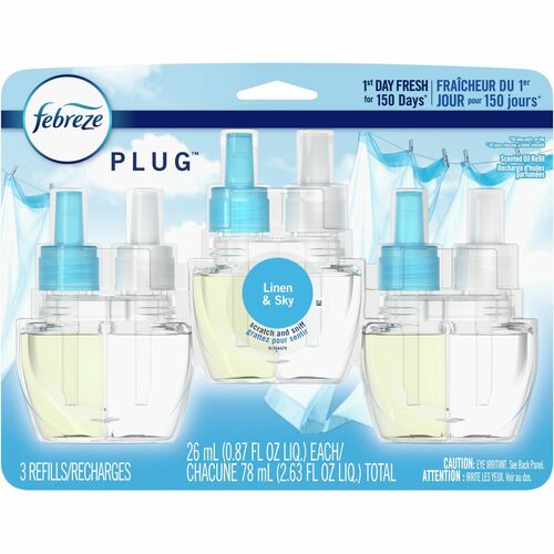 Procter & Gamble Commercial  Scented Oil Refill, Linen&Sky,Fade-DefyPLUG,0.87oz,3/PK,LBE