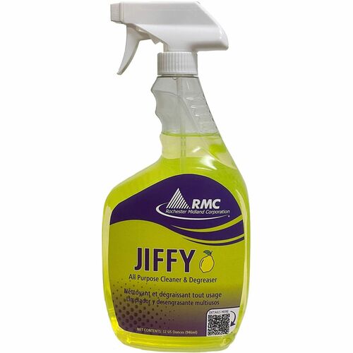 Rochester Midland Corporation  Spray Cleaner, Ready-to-Use, Jiffy, 32oz, Yellow Glow