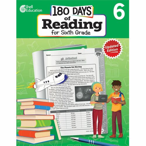 Shell Education Teacher Created Materials  Workbook,180 Days,Reading,2nd Edition,6th Grade