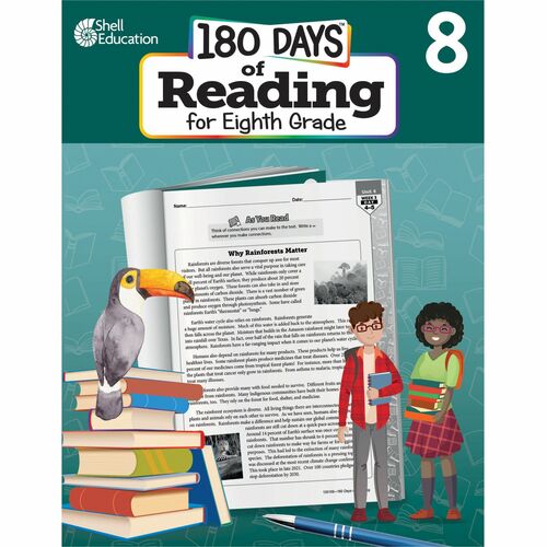 Shell Education Teacher Created Materials  Workbook,180 Days,Reading,2nd Edition,8th Grade