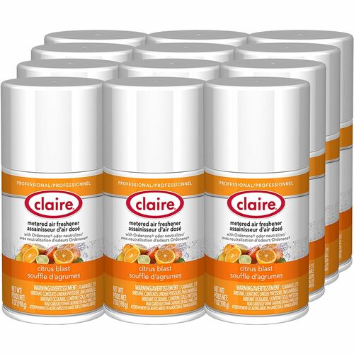 Claire Manufacturing Co  Air Freshener,Metered,Citrus Blast,7 oz,12/CT