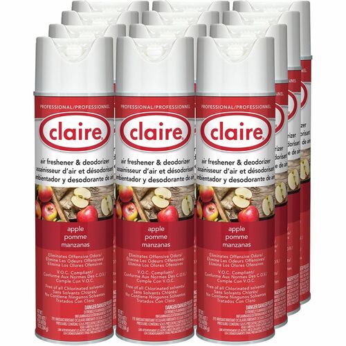 Claire Manufacturing Co  Air Freshener,Deodorizer,Apple Scent,Handheld,10 oz,12/CT