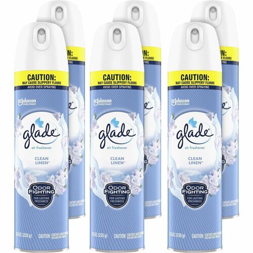 S.C. JOHNSON & SON, INC  Air Freshener Spray,Glade,Clean Linen,8.3 oz,6/CT,MI