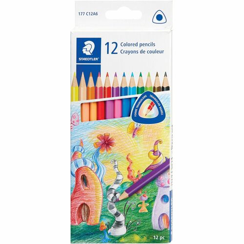 Staedtler  Colored Pencils,No. 2/HB Lead, Break Resistant,12/PK,AST