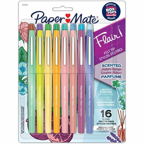 Paper Mate  Pens,Flair,Scented,Nature Escape,16/PK,AST