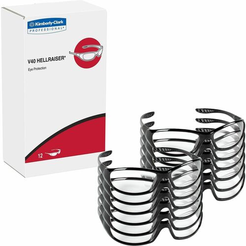 Kimberly-Clark Professional  Safety Eyewear,Uncoated,12/BX,12BX/CT,Clear Lens,Black Frame