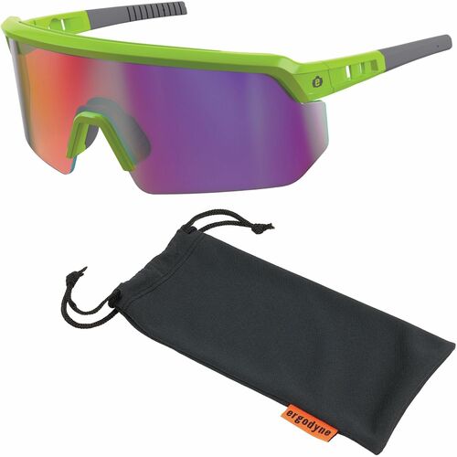 Ergodyne  Safety Glasses,Anti-Fog/Scratch,Purple Mirror Lens,LM Frame-EGO55016