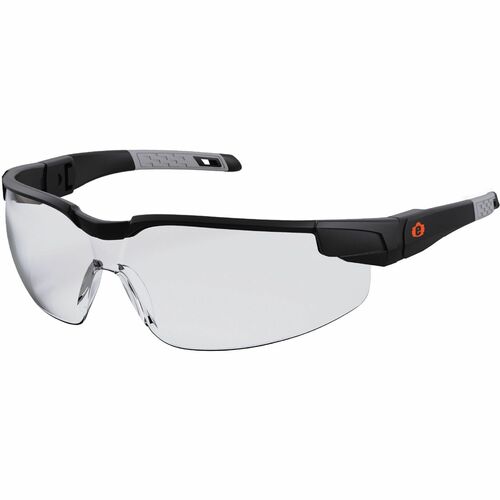 Ergodyne  Safety Glasses,Impact Protection,Clear Lens,Black Frame-EGO50060