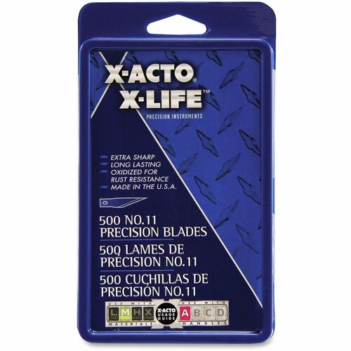 Elmer's  Precision Blades, No. 11, Extra Sharp, 500/BX, Silver-EPIX511