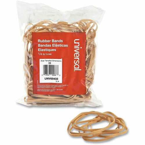 Universal  Rubber Bands, Size 33, 0.04" Gauge, Beige, 4 oz Box, 160/Pack