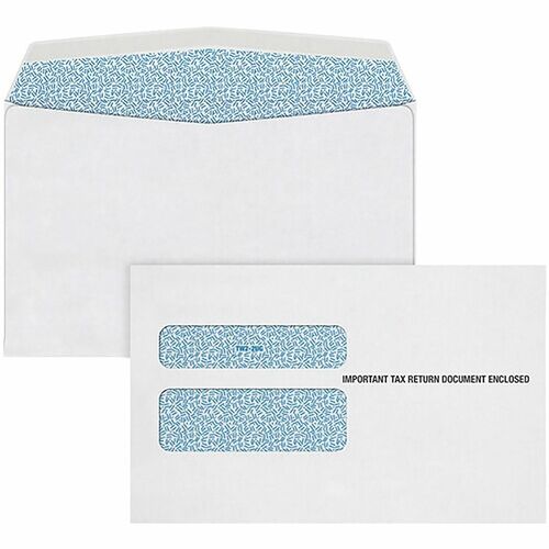 Tops  Envelopes,f/W-2s,SecureTint,PrePrinted,5-5/8"x9",24/PK,White