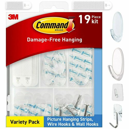 3M  HangingKit,PhotoStrips/Wire&WallHooks,DmgeFree,53Piece/PK,CR