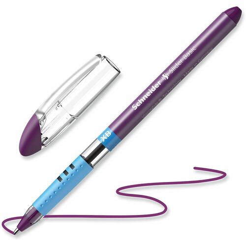 Rediform  Slider Basic Ballpoint Pen, Stick, Extra-Bold 1.4 mm, Violet Ink, Violet Barrel, 10/Box
