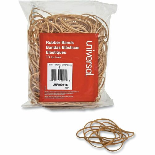 Universal  Rubber Bands, Size 16, 0.04" Gauge, Beige, 4 oz Box, 475/Pack