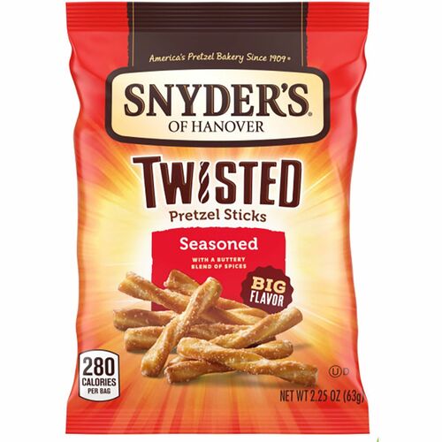Office Snax  Pretzels,Sticks,Seasoned,2.25 oz,36Bags/CT