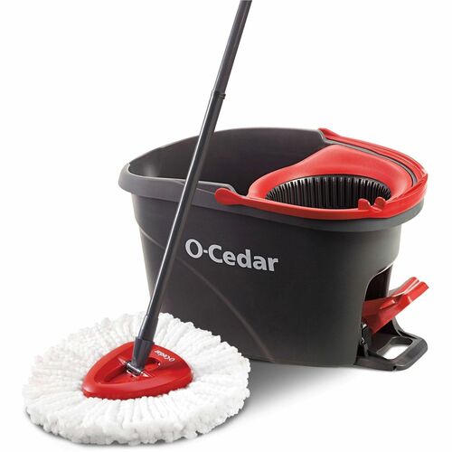 O-Cedar  Bucket System,w/EasyWring Bucket/SpinMop/Handle,Red/Gray-FHP148473