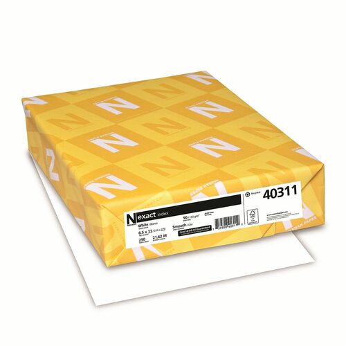 Wausau Papers  IndexPaper,90 lb,94 Bright,Ltr,250SH/PK,2PK/BD,4BD/CT,WE