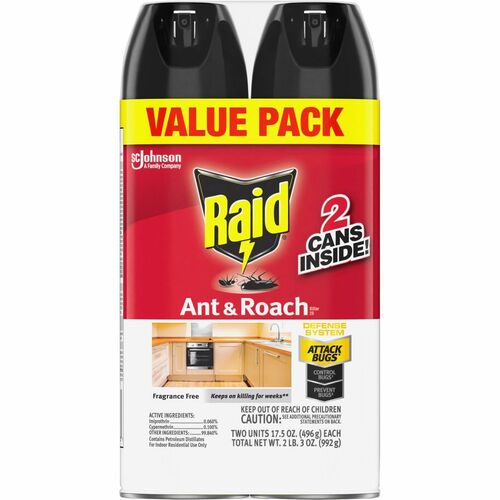 S.C. JOHNSON & SON, INC  Ant/Roach Spray,Fragrance-Free,17.5oz,2/PK,6PK/CT,MI