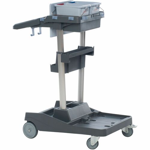 Vileda Professional  Cleaning Cart,w/Buckets/Shelf,36-1/5"x20-3/10"x44-3/10",GY
