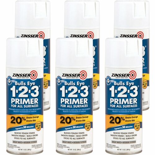 Rust-Oleum  Primer,Water-Based,Indoor/Outdoor,Spray,13 oz,6/CT,WE