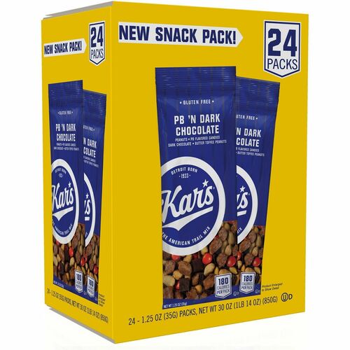 Office Snax  Trail Mix,Peanut Butter/Chocolate,1.25 oz,24/BX