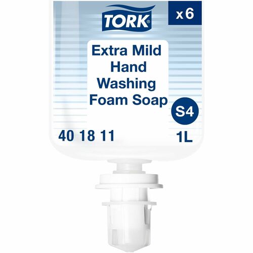 TORK  Soap Refill,Foam,Mild,f/S4 Dispensing,1 Liter,6/CT,Clear