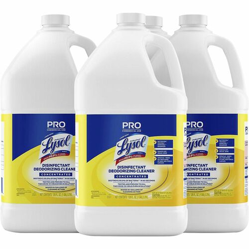 Reckitt Benckiser  Disinfectant Cleaner,Concentrate,128 oz,Lemon Scent,4/CT,YW