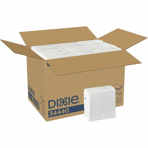 Georgia-Pacific  Dinner Napkins, 2-Ply, 15"x16", 126/PK, 24PK/CT, White-GPC34440CT