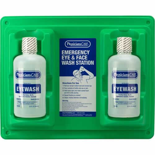 First Aid Only, Inc  Eyewash Station,Wall-Mount,Twin Bottles,32 oz,CL-FAO24300