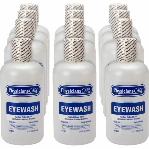 First Aid Only, Inc  Eyewash,Sterile,Ophthalmic,Nozzle,32 oz,12/CT,CL-FAO24201CT