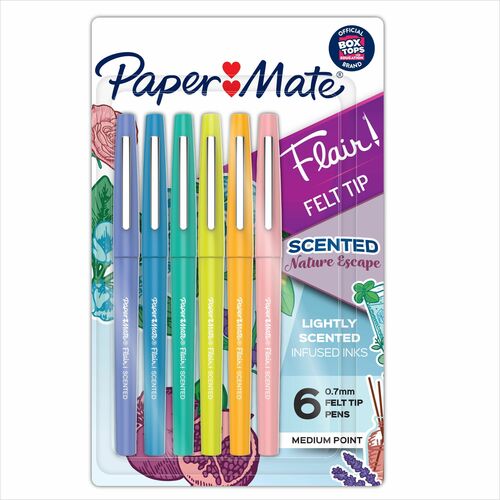 Paper Mate  Pens,Flair,Scented,Nature Escape,6/PK,AST