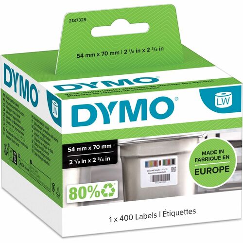 Dymo  Labels,f/Labelmaker,Stock Rotation,2-1/8"x2-3/4",400/RL,WE-DYM2187329