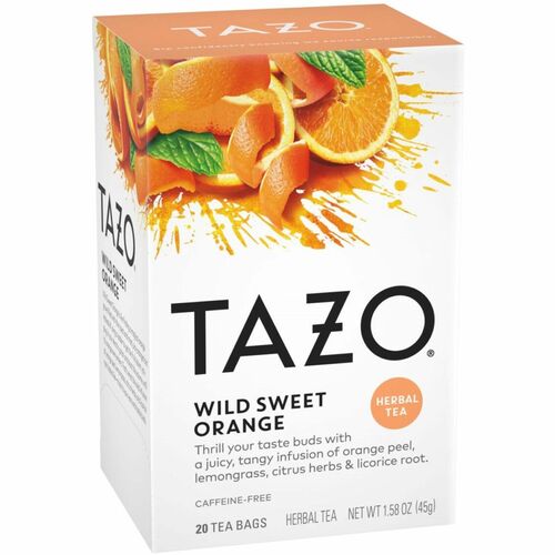 Tazo Tea Co  Herbal Tea, Tazo, Wild Sweet Orange, Caffeine Free, 20/BX, 6/CT,Brown