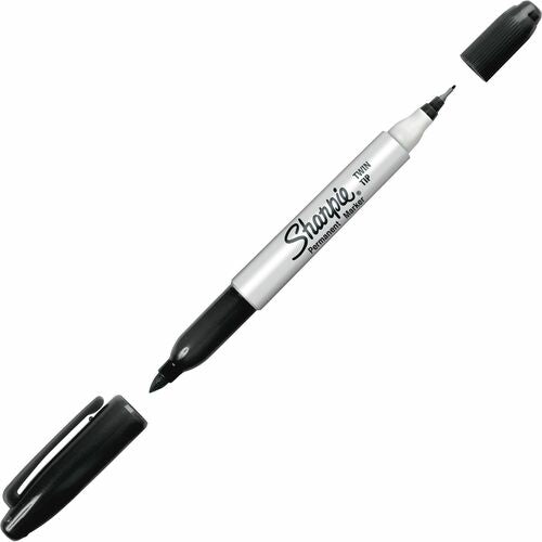 Newell Brands  Permanent Marker,Twin Tip,Fine/Ultra Fine Point,BK Ink