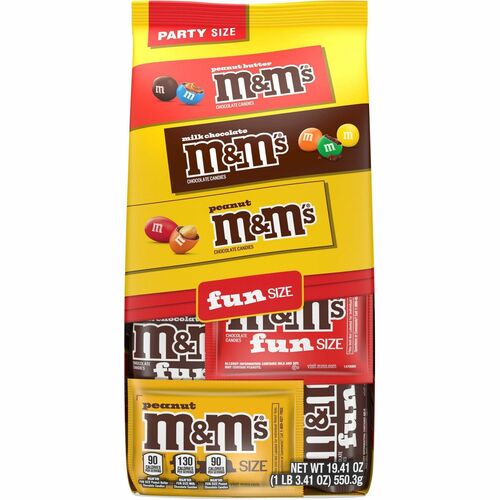 Mars, Inc  Candy, M&M's, 3 Flavors, Single-Serve Bags, 19.41oz