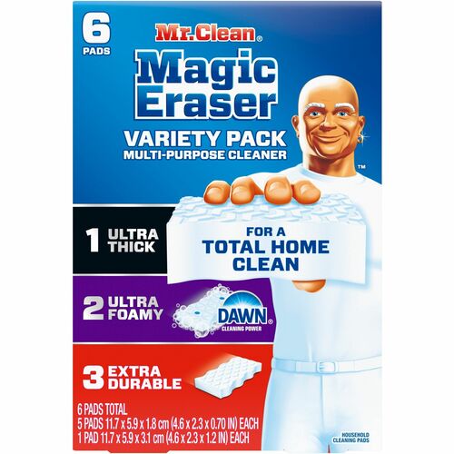 Procter & Gamble Commercial  Magic Erasers,Mr. Clean,Sponges,Variety Pack,6/BX