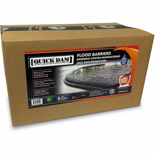 Absorbent Specialty Products  Flood Barriers,14 Gallon/108 lb Cap,17'Lx3.5"H,5/CT,Black