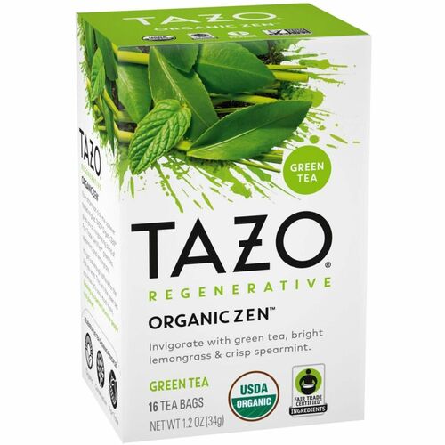 Tazo Tea Co  Green Tea,Zen,Spearmint/Lemongrass/Lemon Verbena,16 Bags/BX,6/CT,Brown