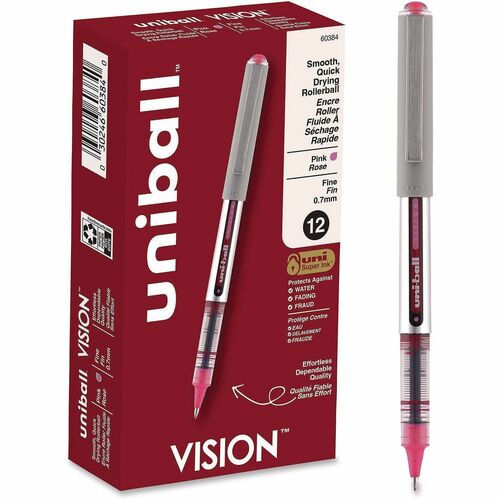 uni-ball Corporation  Rollerball Pen, Nonrefillable, 0.7 mm, 1 Dozen,Passion Pink Ink