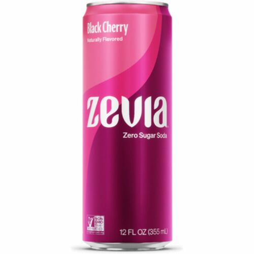 Zevia  Soda,Black Cherry Flavor,Sugar-Free,12 oz,12/CT,Hot PK