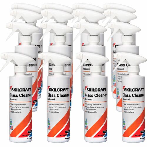 SKILCRAFT  Cleaner,Glass,Biobased,RTU,16 oz,12/BX