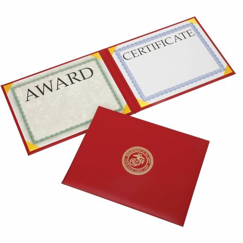 SKILCRAFT  Binder,Certificate,USMC Seal,Horizontal,LetterSize,Padded,RD