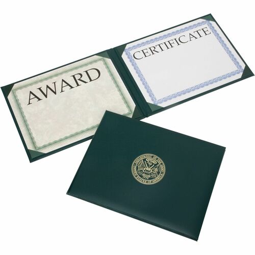 SKILCRAFT  Binder,Certificate,Army Seal,Horizontal,LetterSize,Padded,GN