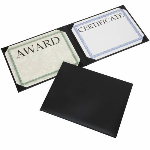 SKILCRAFT  Binder,f/Certificate,Padded,No Seal,11"x8-1/2",BK