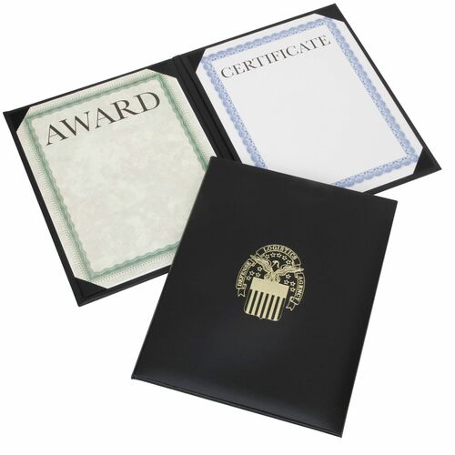 SKILCRAFT  Binder,Certificate,DLA Seal,Vertical,Letter-Size,Padded,BK