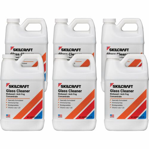 SKILCRAFT  Cleaner,Glass,Biobased,Concentrate,0.5 Gal,6/BX
