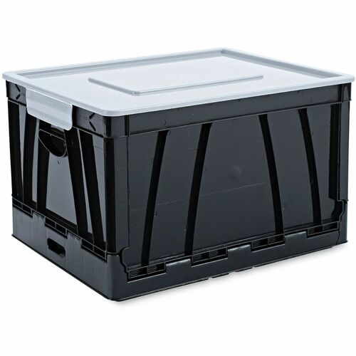 Universal  Collapsible Crate, Letter/Legal Files, 17.25" x 14.25" x 10.5", Black/Gray, 2/Pack