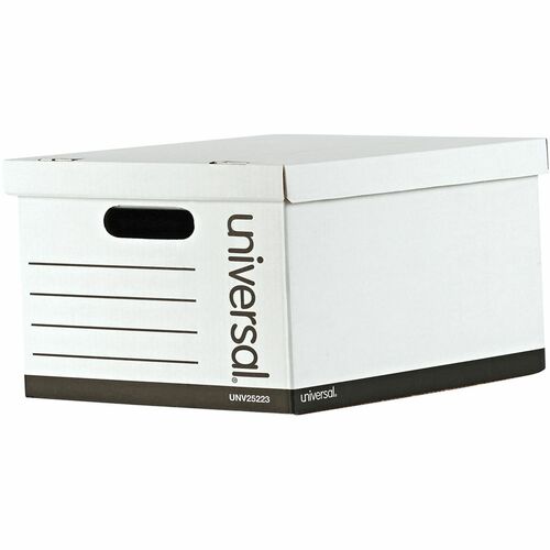 Universal  Basic-Duty Economy Record Storage Boxes, Letter/Legal Files, 12" x 15" x 10", White, 10/Carton